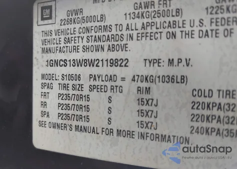 1998 Chevrolet Blazer Ls z USA, uszkodzony, nr VIN 1GNCS13W8W2119822